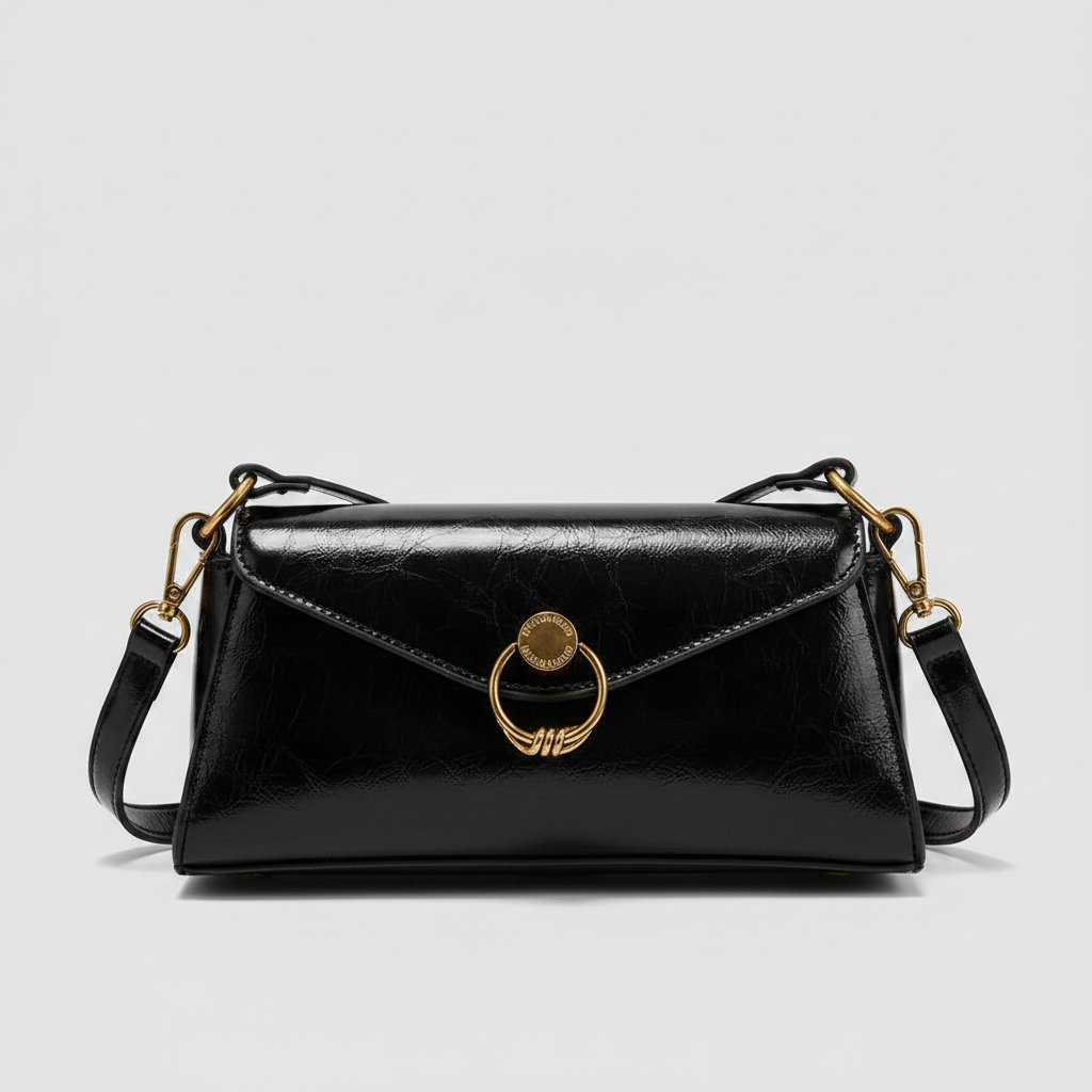 Retro Ring Decor Shoulder Bag