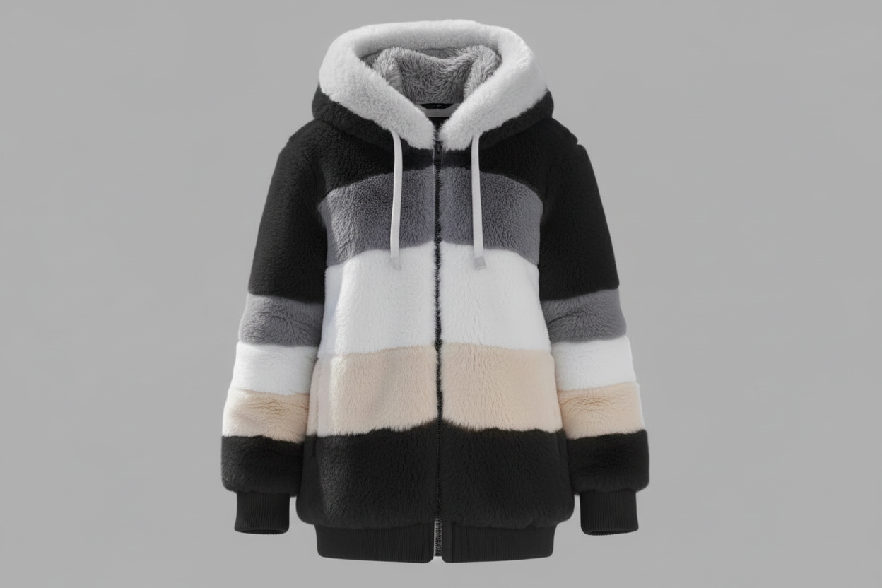 Fuzzy Hooded Outerwear