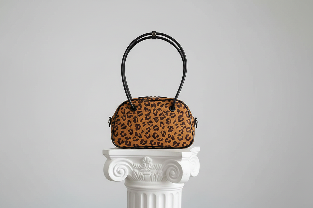 Leopard Suede Shoulder Bag