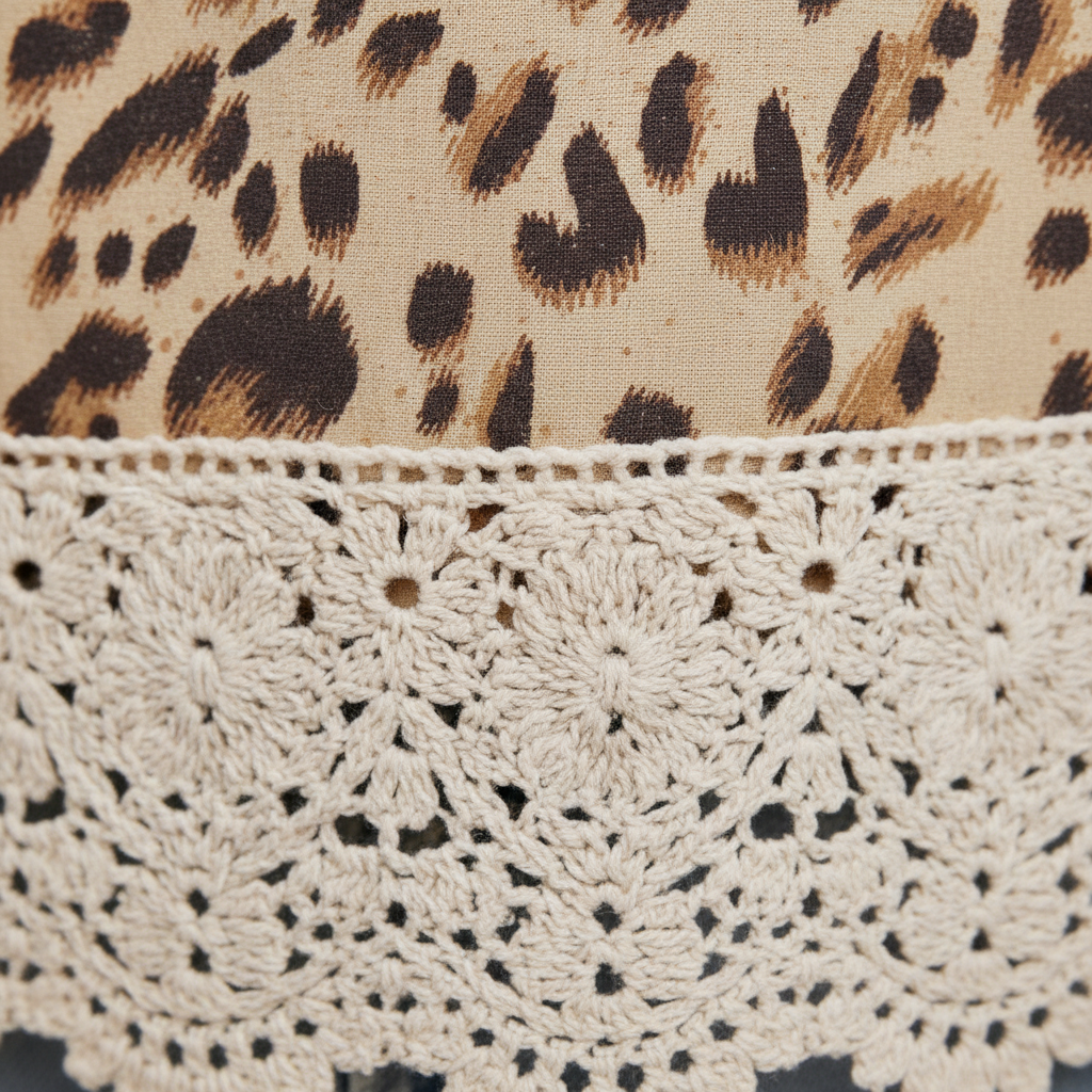 Leopard Lace Square Neckline Top