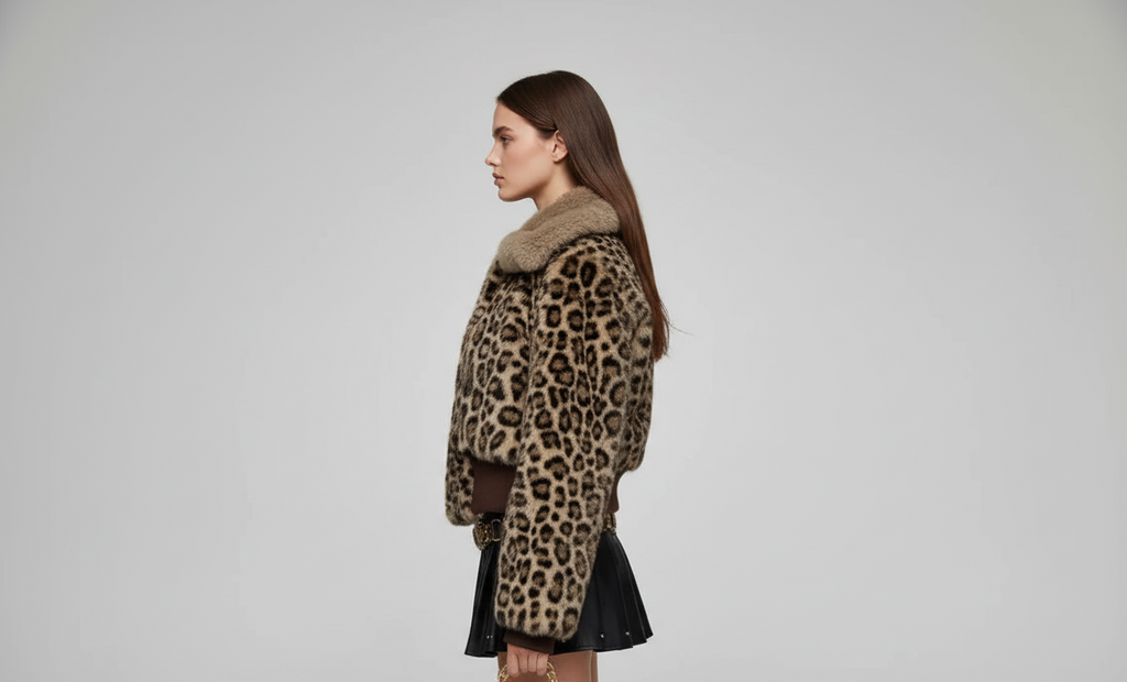 Leopard Faux Fur Hooded Jacket