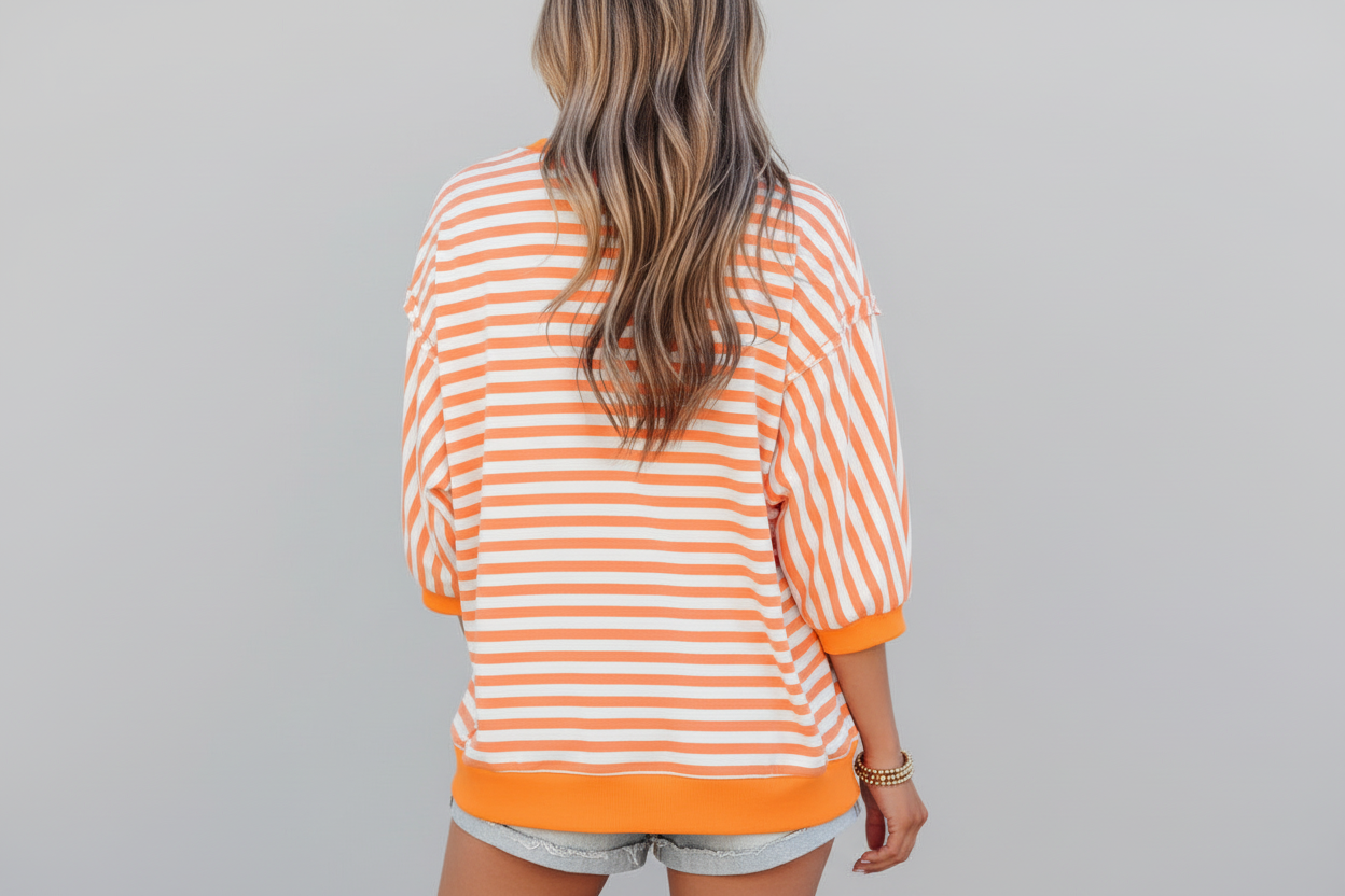 Orange Striped Top