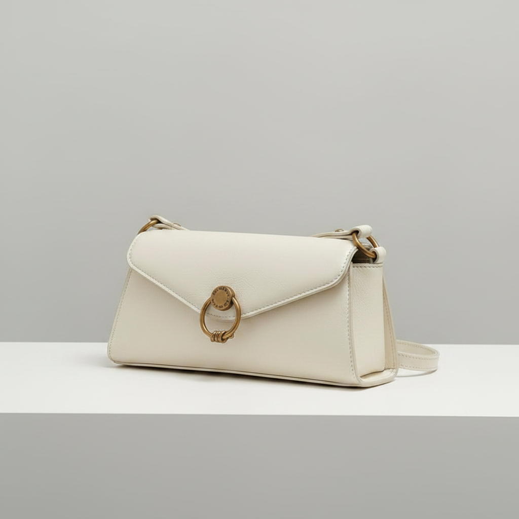 Retro Ring Decor Shoulder Bag
