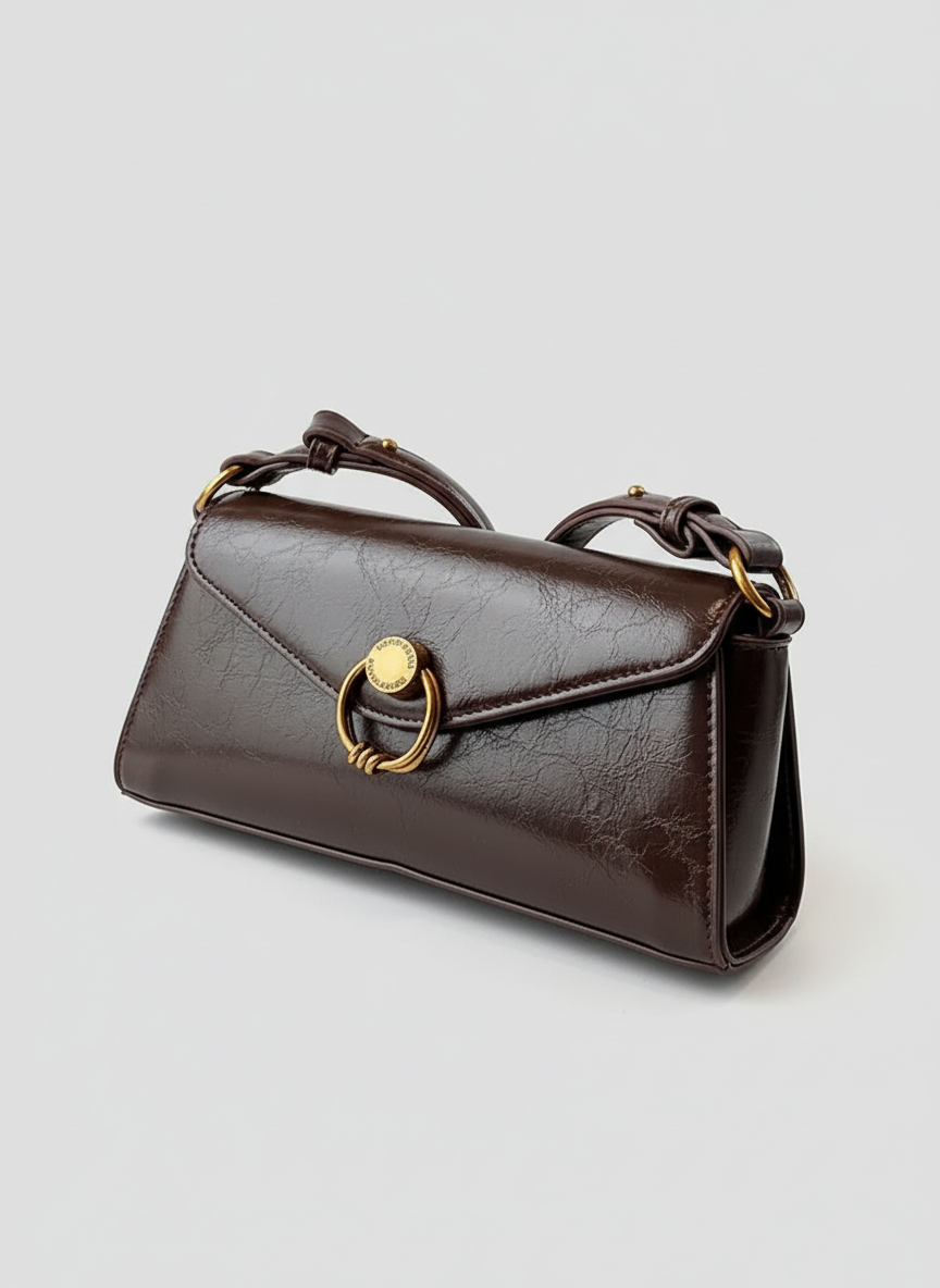 Retro Ring Decor Shoulder Bag