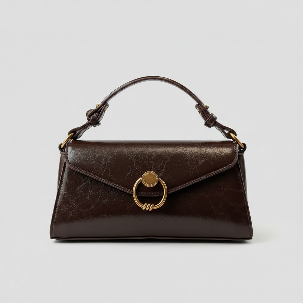 Retro Ring Decor Shoulder Bag