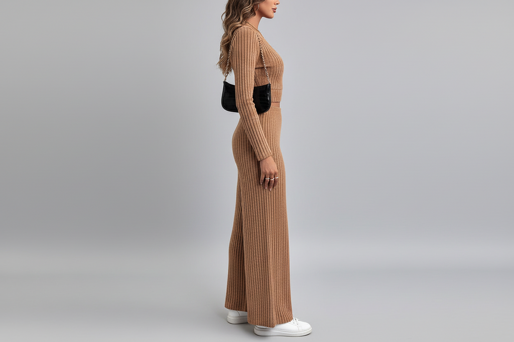 Caramel Knit Tied Two-Piece